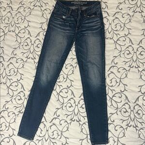American Eagle Outfitters Women's Dark Blue Skinny Jeans
